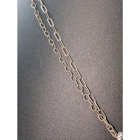 SILPADA Retired Freshwater Pearl Pendant Double Sterling Silver Chain Necklace - Picture 4 of 9